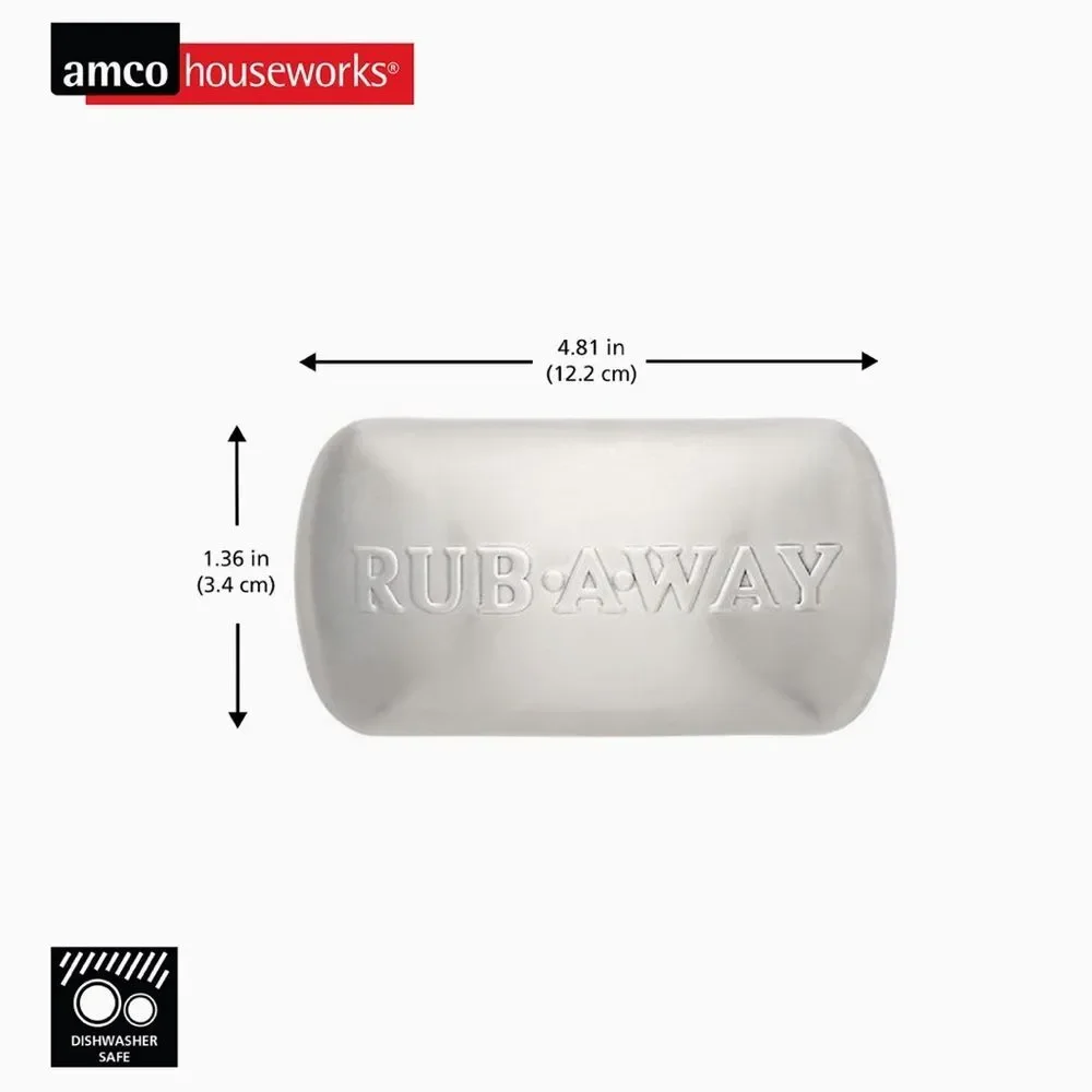 Amco Houseworks Rub-a-Way Silver Stainless Steel Odor Remover Bar Camping New